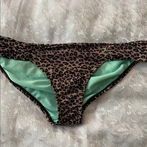 Animal print and green bikini bottoms